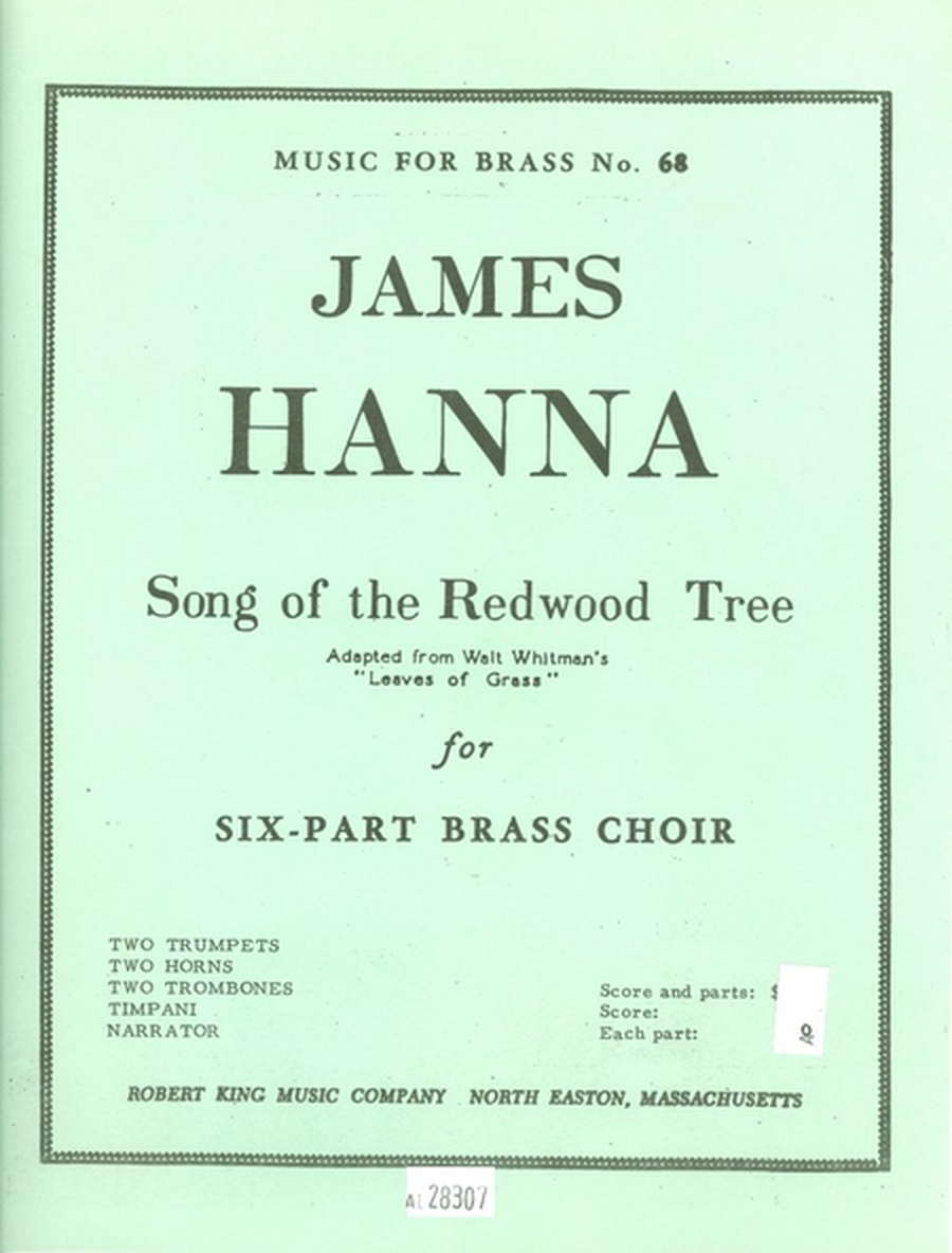 Song Of The Redwood Tree - Brass Sextet/Timpani/Narrator