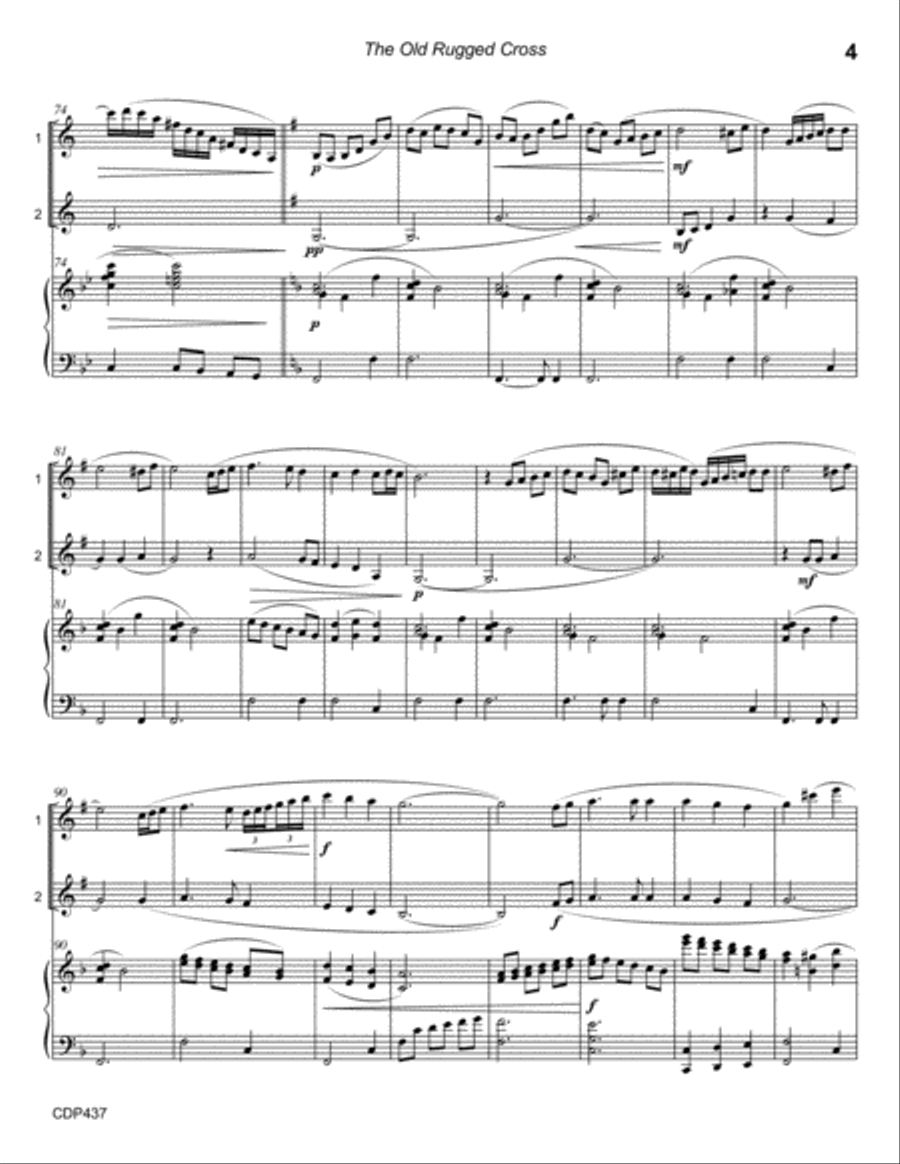 THE OLD RUGGED CROSS - CLARINET DUET with Piano Accompaniment Clarinet Duet scores gallery preview page 4