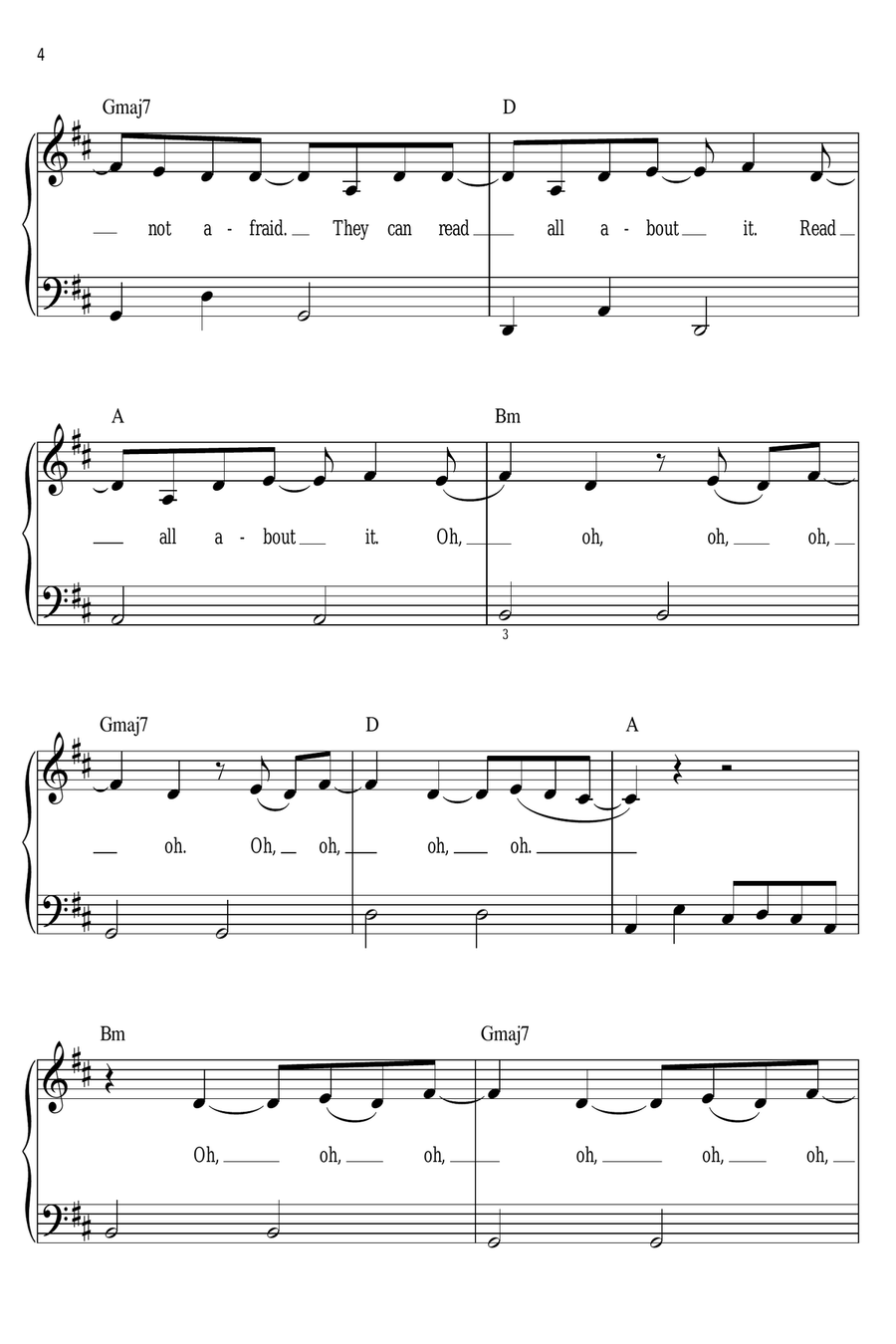 Read All About It, Part III Easy Piano scores gallery preview page 4