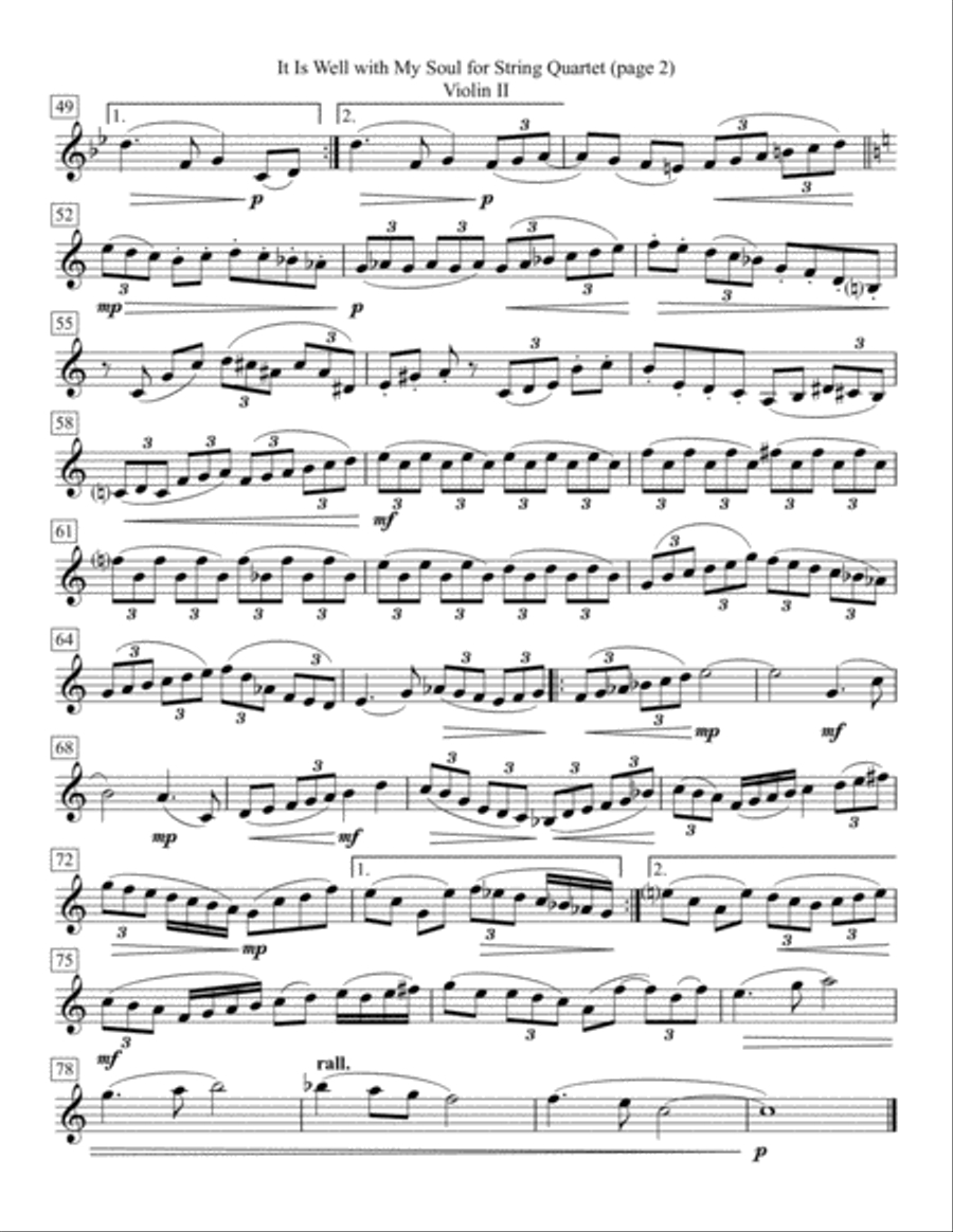 It Is Well with My Soul for String Quartet String Quartet scores gallery preview page 4