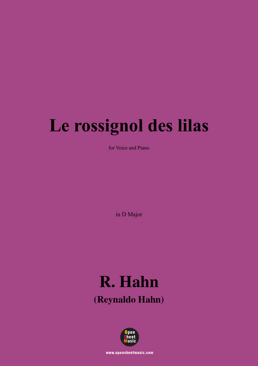 R. Hahn-Le rossignol des lilas,in D Major