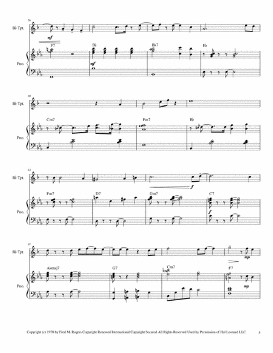 It's You I Like from MISTER ROGERS' NEIGHBORHOOD Small Ensemble scores gallery preview page 6