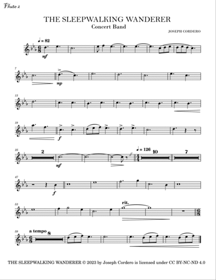 THE SLEEPWALKING WANDERER - Full score & Parts Concert Band scores gallery preview page 2
