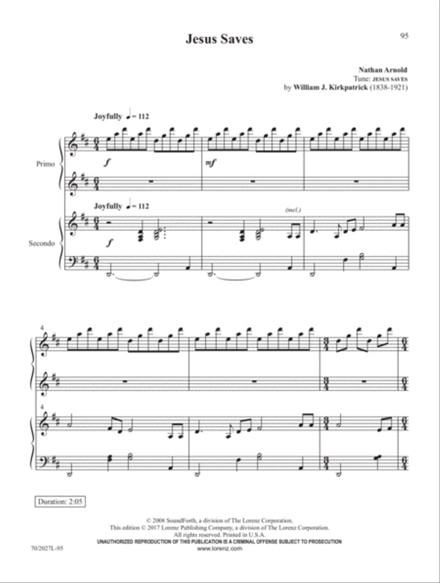 Four-Hand Favorites for Lent and Easter Piano Duet scores gallery preview page 36