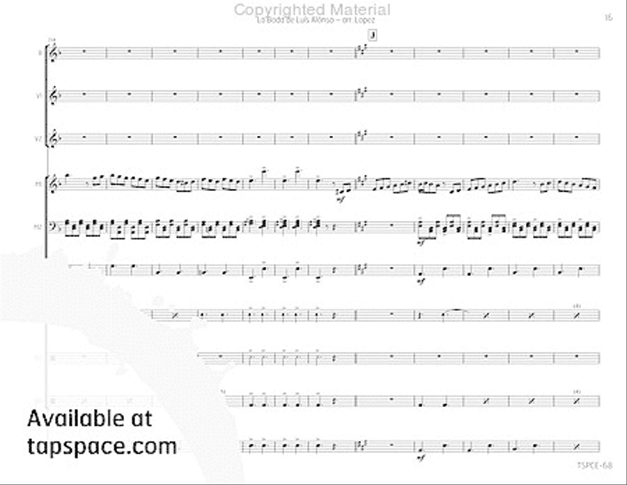 La Boda de Luis Alonso Percussion Ensemble scores gallery preview page 20