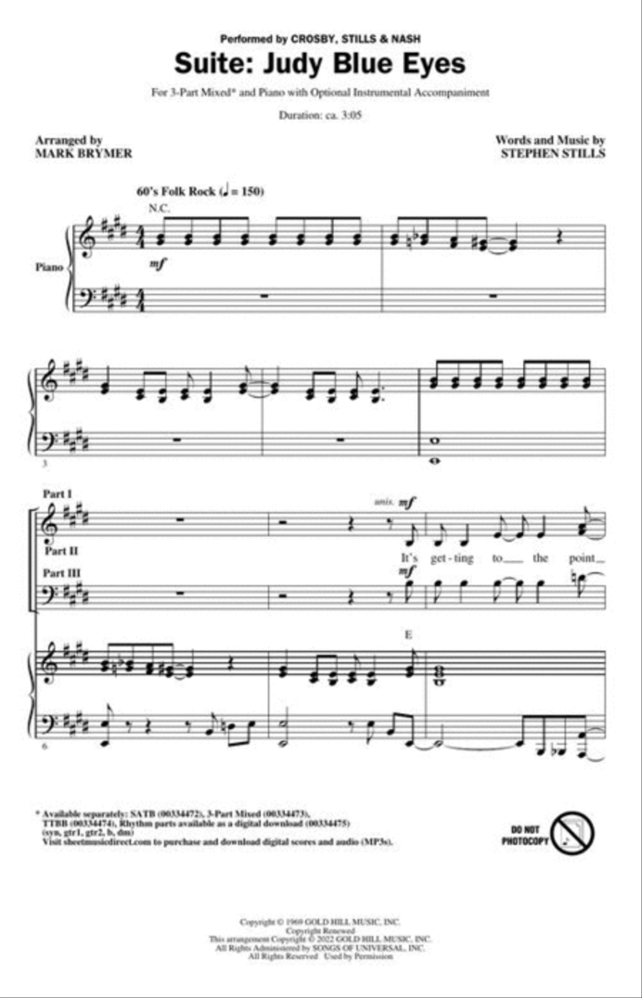Suite: Judy Blue Eyes Suite: Judy Blue Eyes 3-Part scores gallery preview page 3