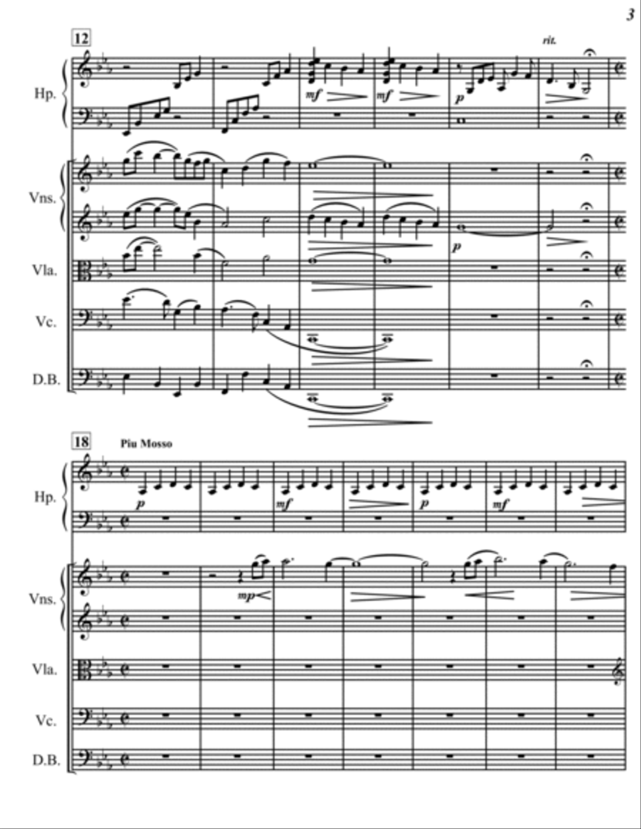 Elegy for Strings and Harp String Orchestra scores gallery preview page 4