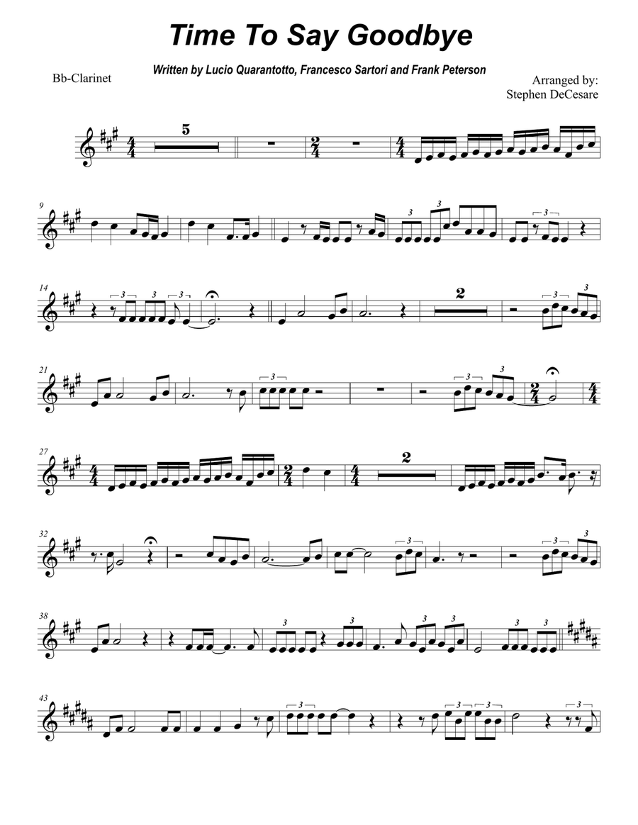 Time To Say Goodbye Woodwind Duet scores gallery preview page 6