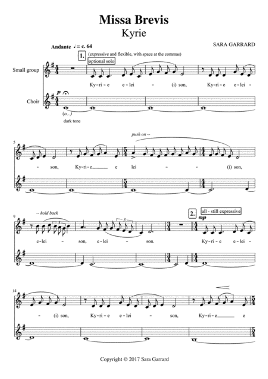 Missa Brevis (female choir) SSA scores gallery preview page 3