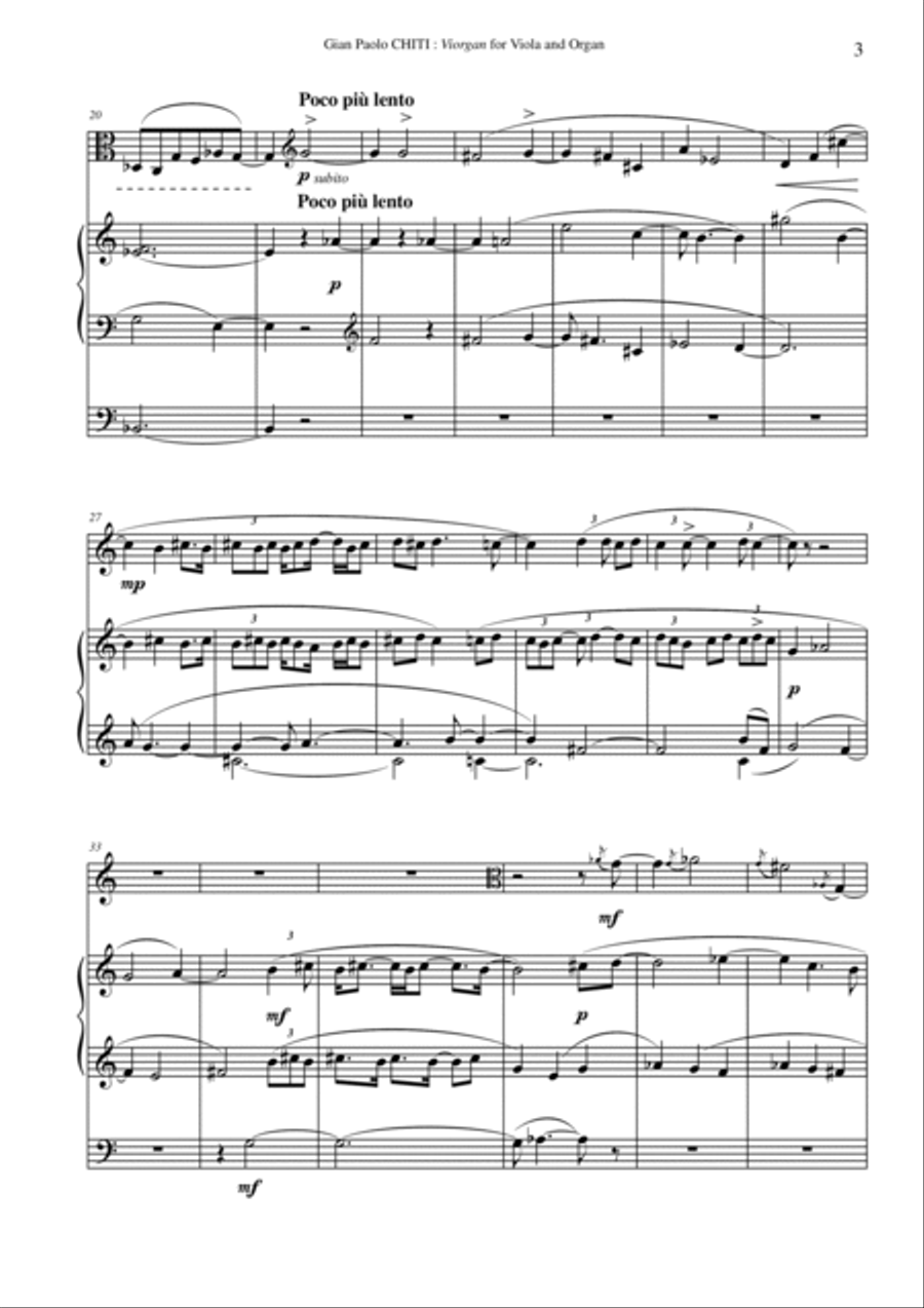 Gian Paolo Chiti: Viorgan for viola and organ String Duet scores gallery preview page 3