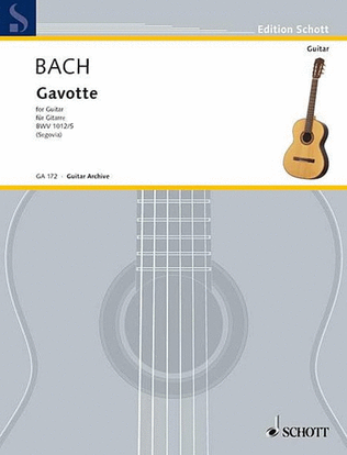 Book cover for Bach - Gavotte In E Major Bwv 1012 For Guitar