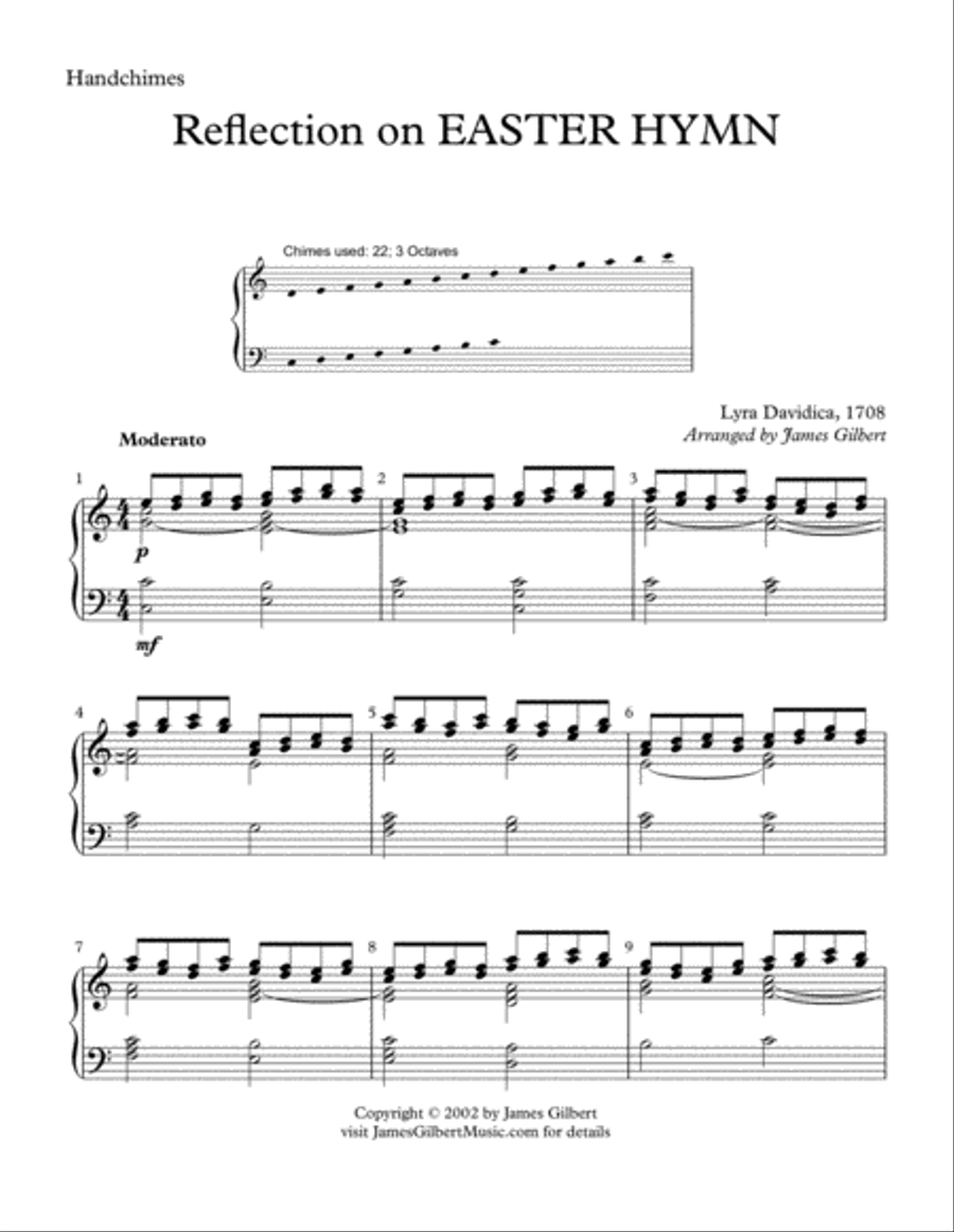 Reflection on EASTER HYMN Handbell Choir scores gallery preview page 1
