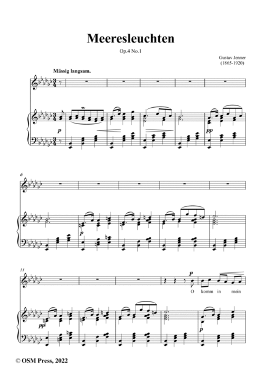 Jenner-Meeresleuchten,in e flat minor,Op.4 No.1 Voice scores gallery preview page 2