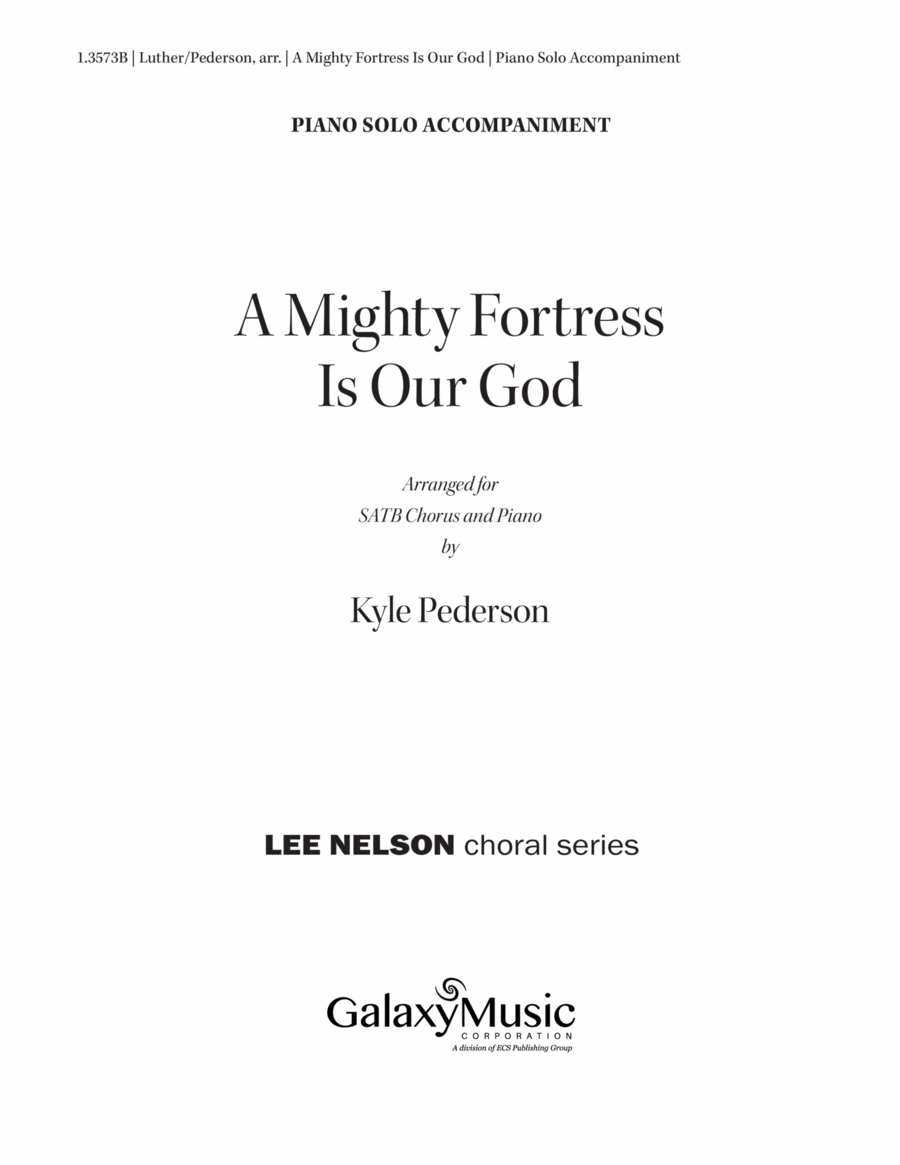 A Mighty Fortress Is Our God (Downloadable Optional Piano Solo Accompaniment) Reformation scores gallery preview page 1