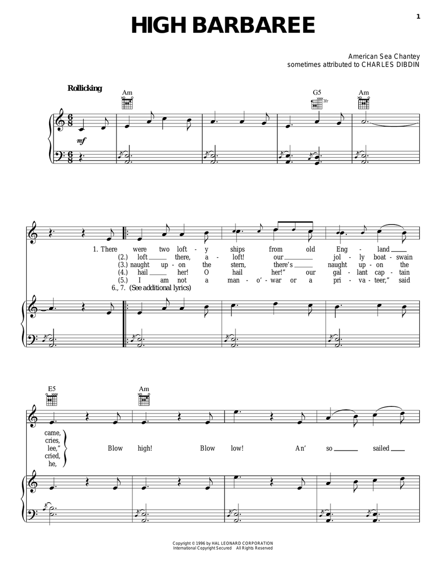 High Barbaree High Barbaree Acoustic Guitar scores gallery preview page 1