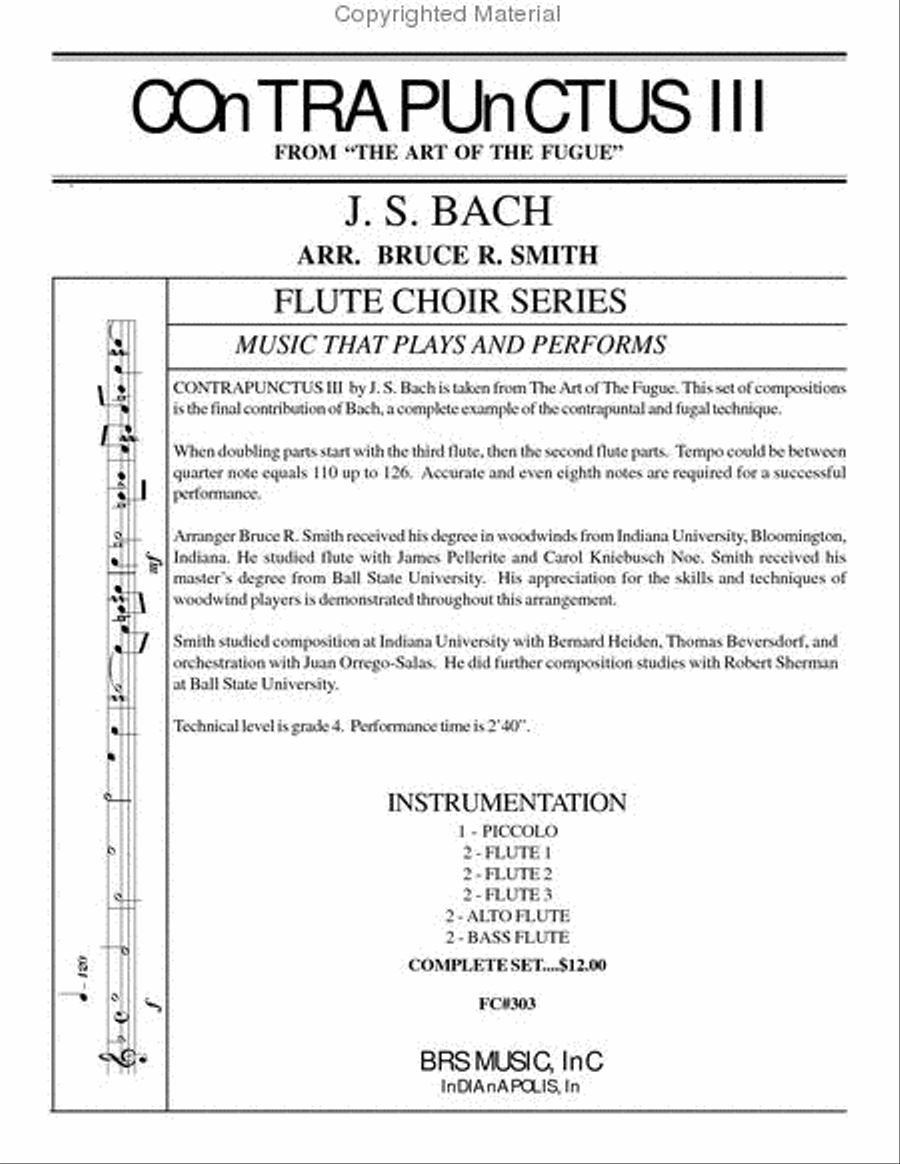 Contrapunctus #3 Contrapunctus #3 Flute Choir scores gallery preview page 2