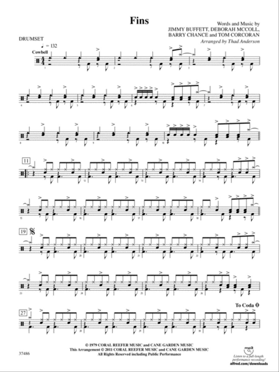 Fins: Drums Drums scores gallery preview page 1