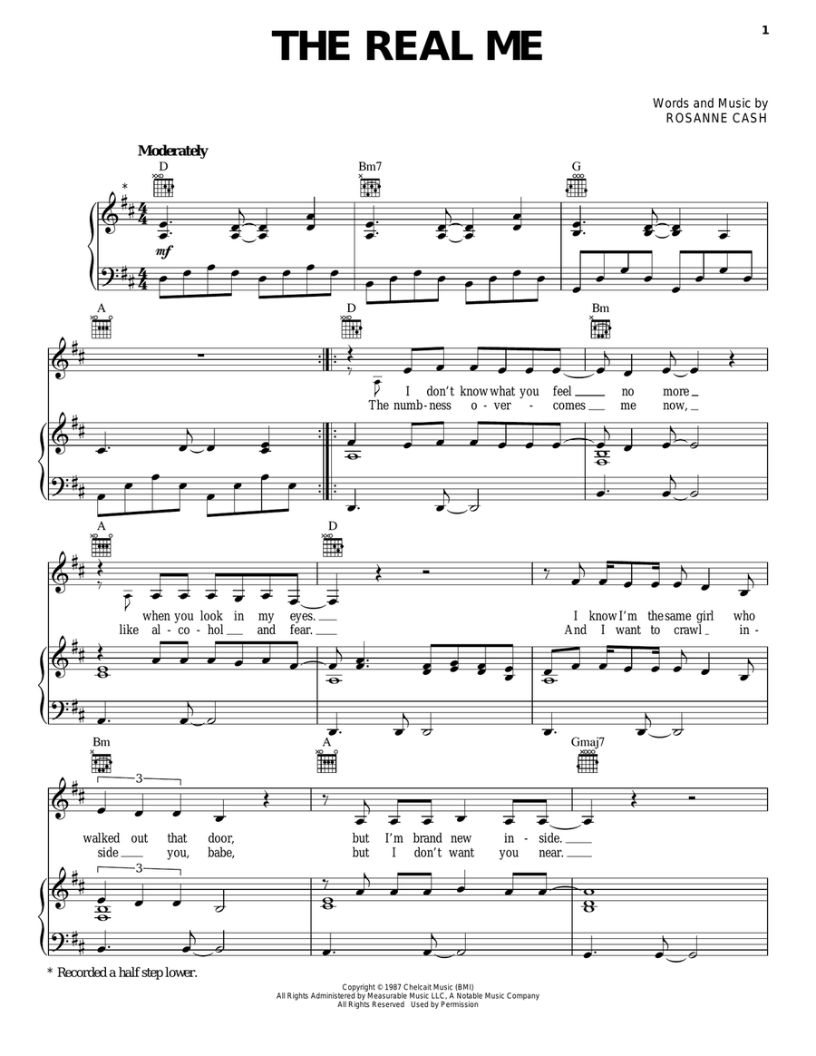 The Real Me The Real Me Piano, Vocal, Guitar scores gallery preview page 1