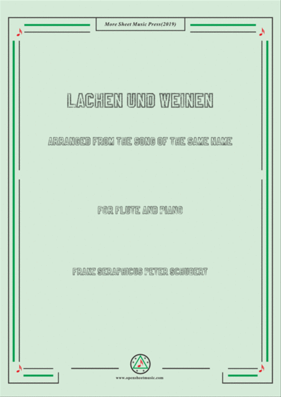 Schubert-Lachen und Weinen,for Flute and Piano Flute Solo scores gallery preview page 1