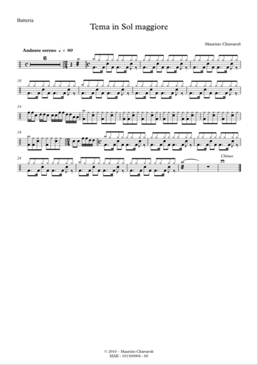 Tema in sol maggiore Tema in sol maggiore Large Ensemble scores gallery preview page 5