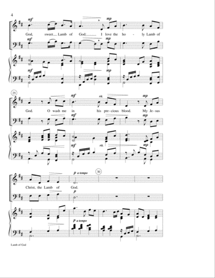 Lamb of God 4-Part scores gallery preview page 4
