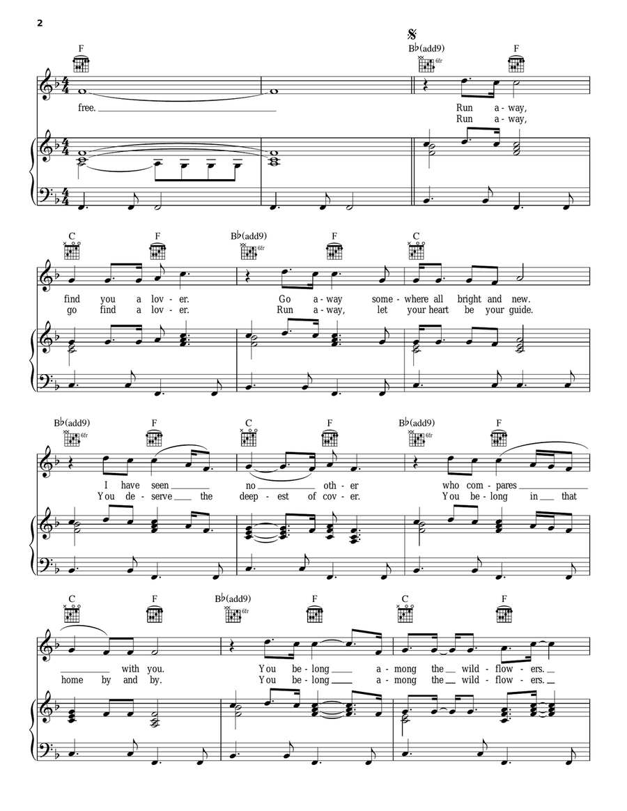 Wildflowers Piano, Vocal, Guitar scores gallery preview page 2