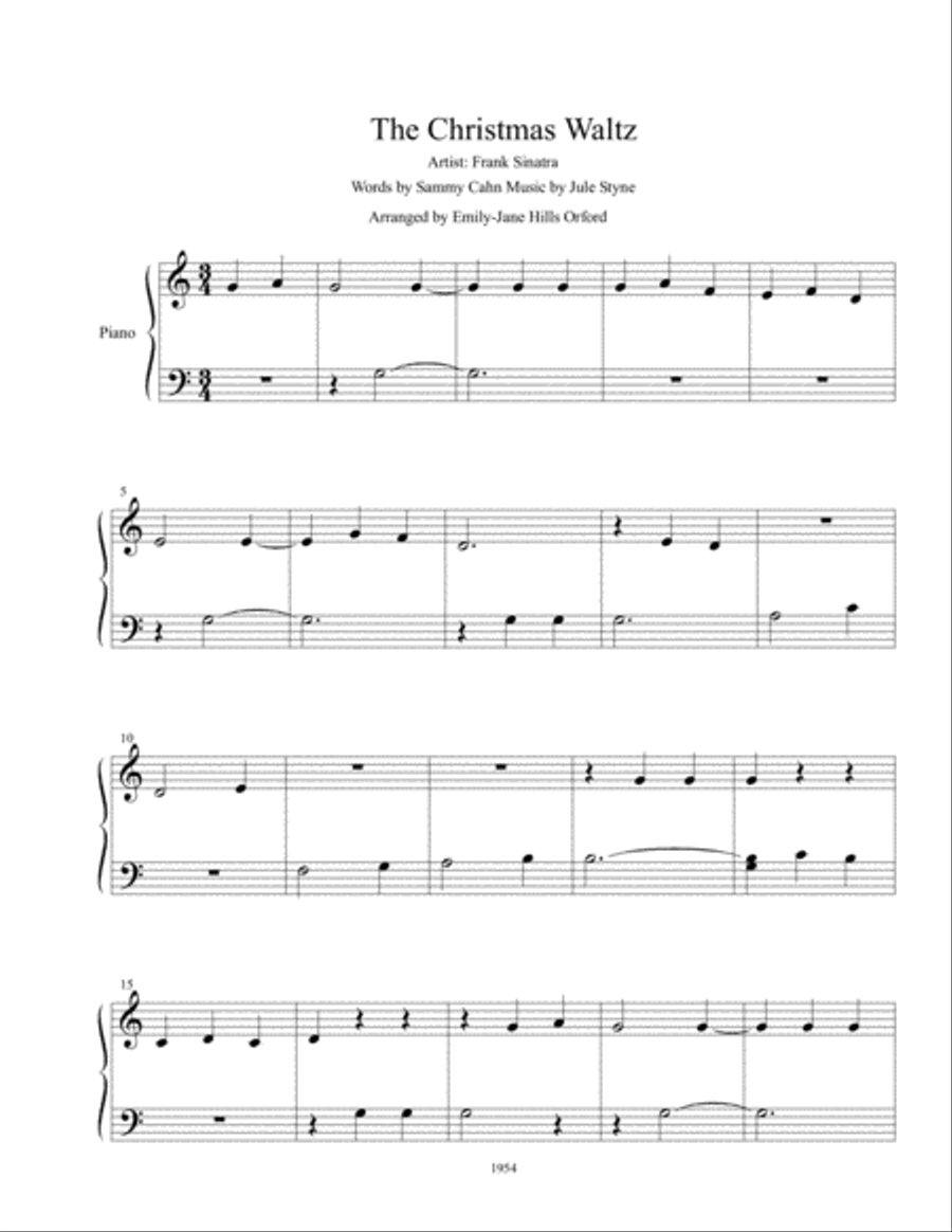 The Christmas Waltz Easy Piano scores gallery preview page 1