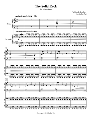 The Solid Rock for Piano Duet
