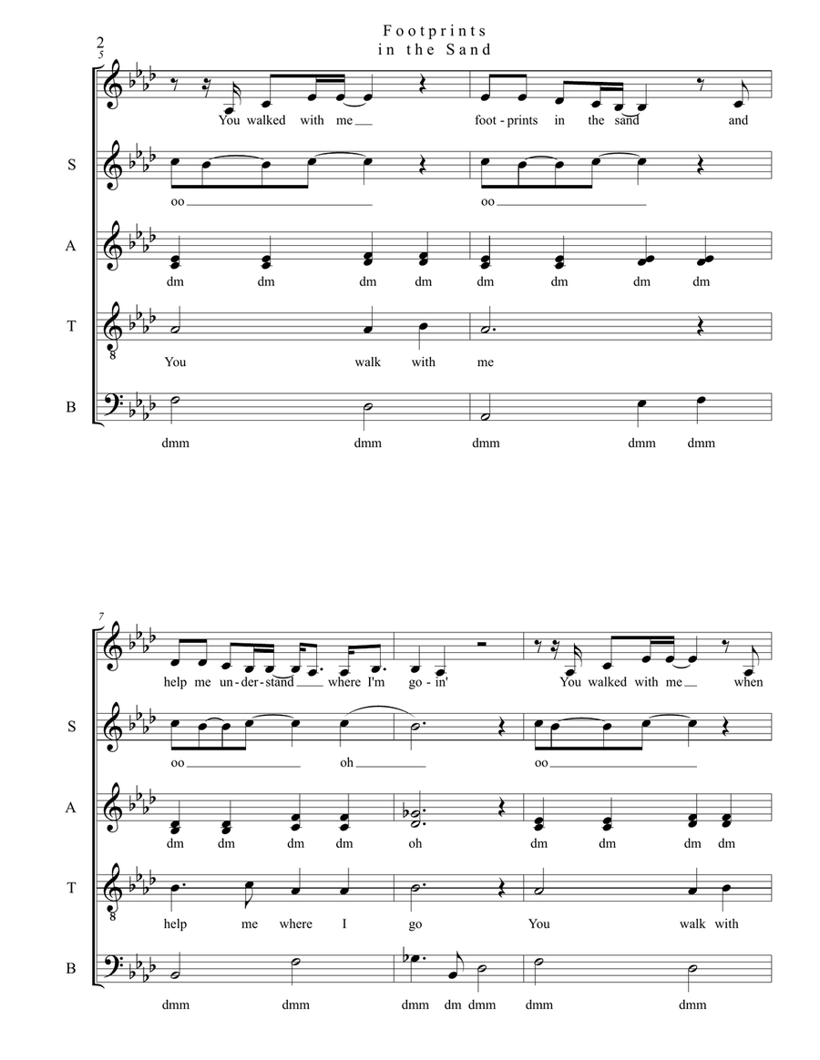 Footprints In The Sand 4-Part scores gallery preview page 2