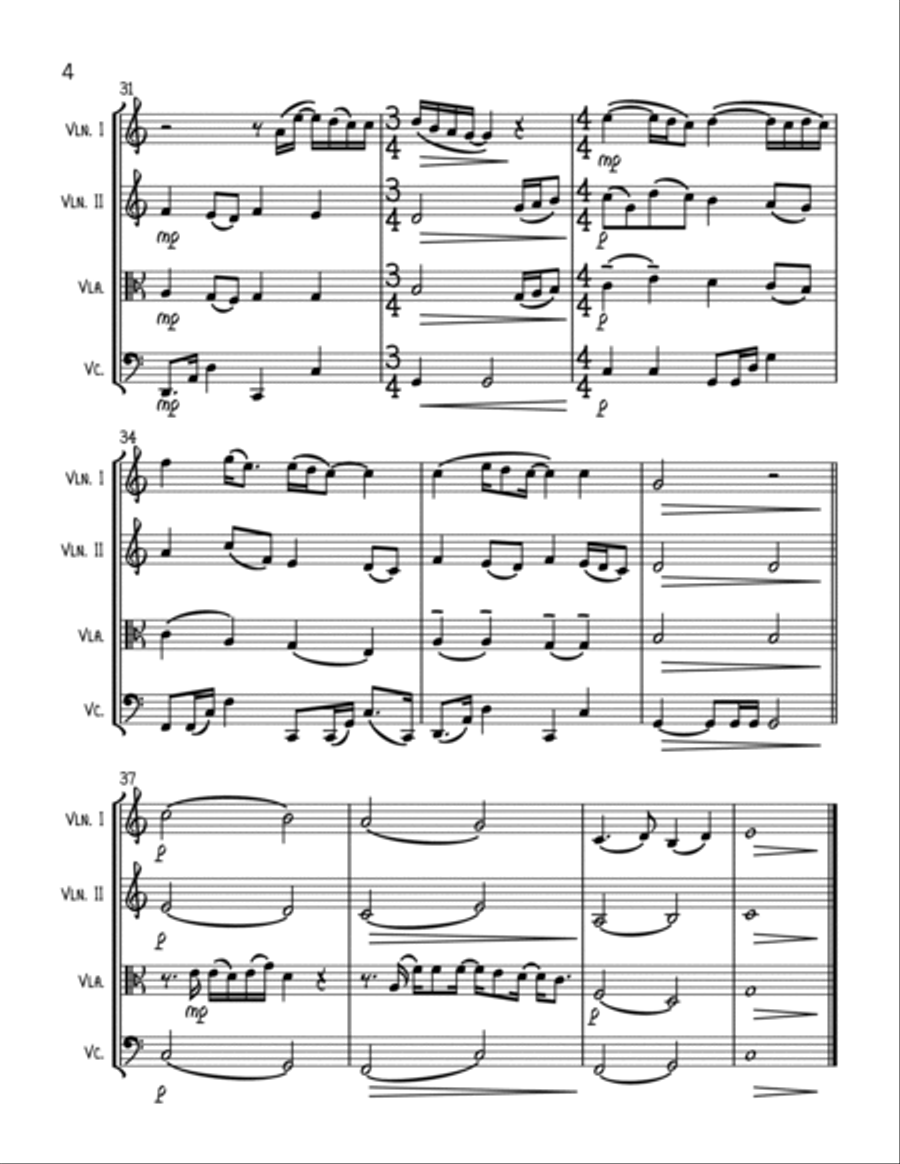 How Long Will I Love You How Long Will I Love You String Quartet scores gallery preview page 4