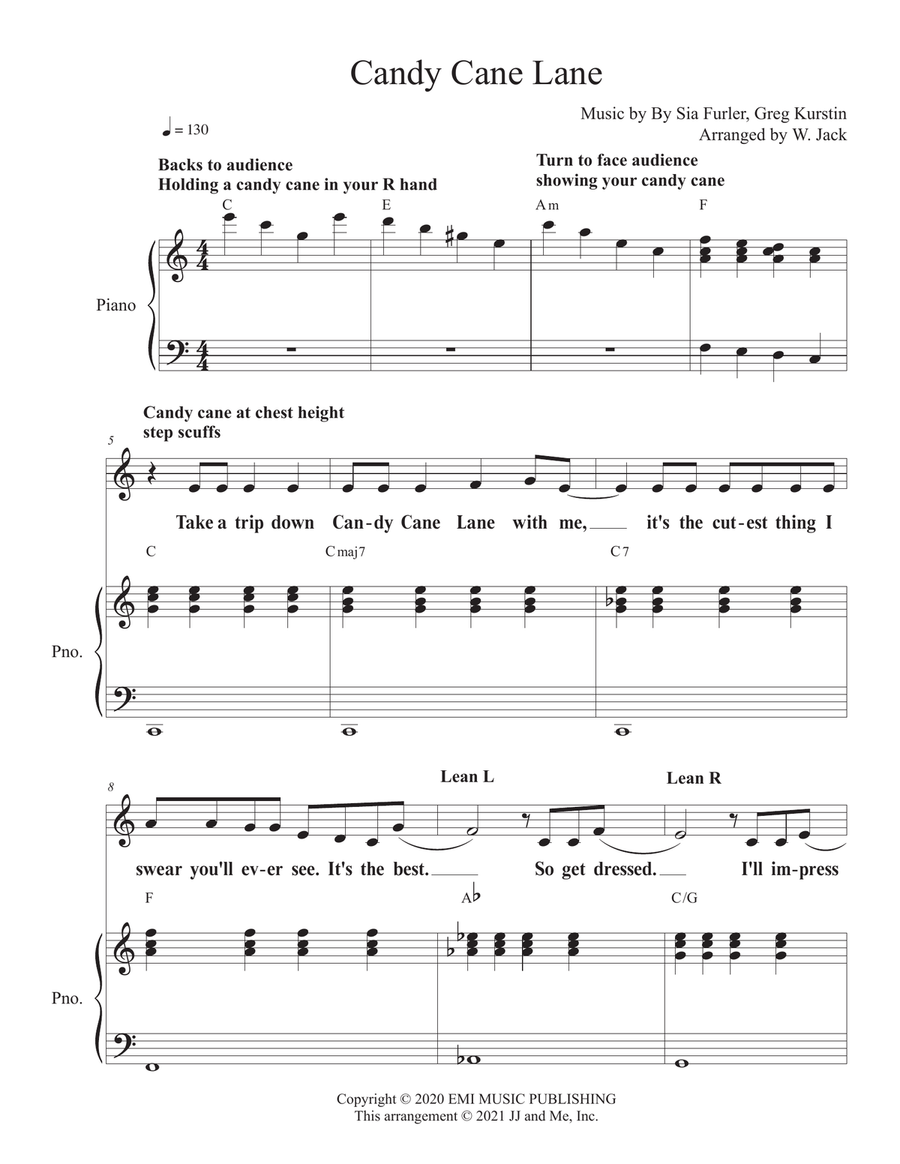 Candy Cane Lane Unison Choir scores gallery preview page 1