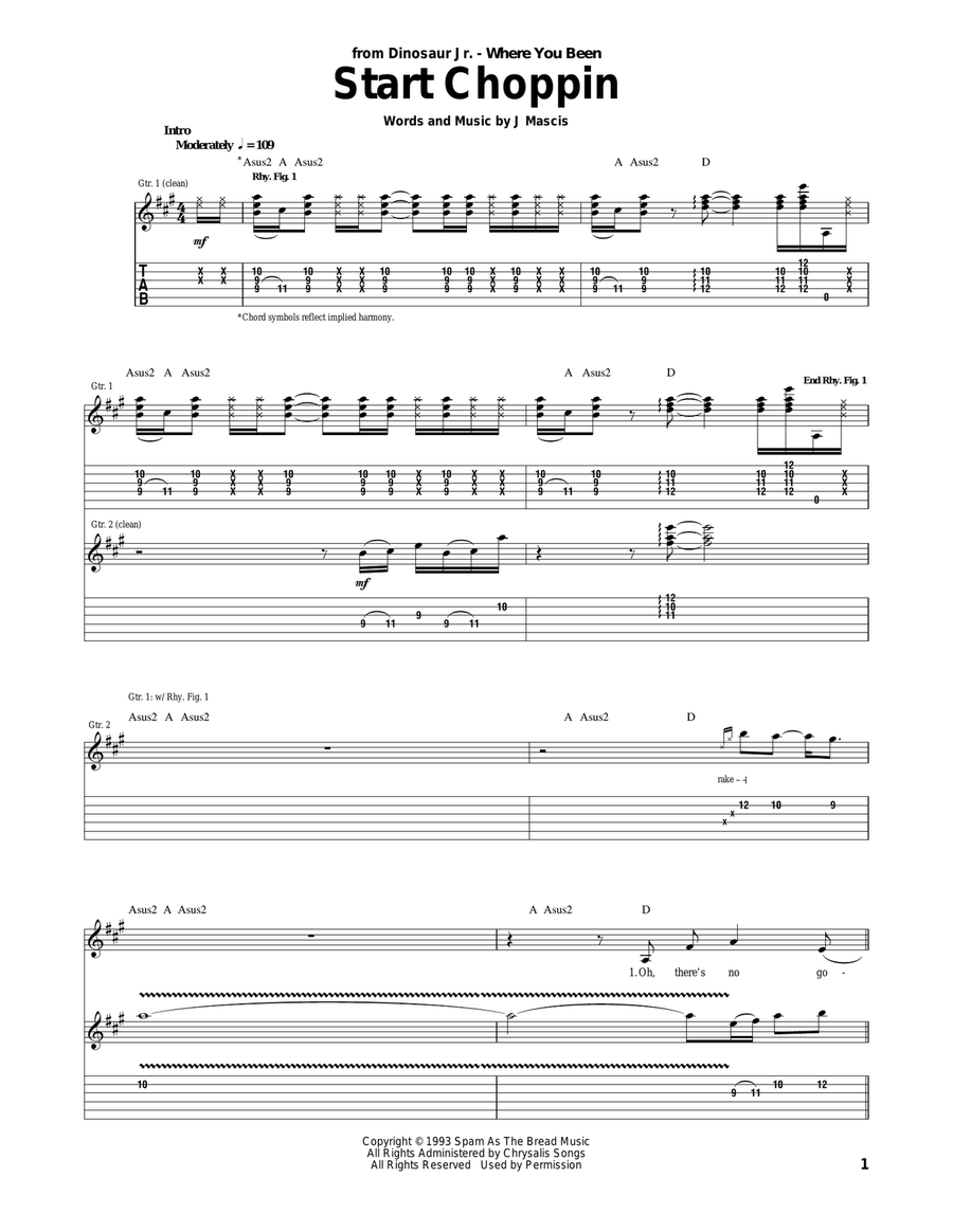 Start Choppin Acoustic Guitar scores gallery preview page 1