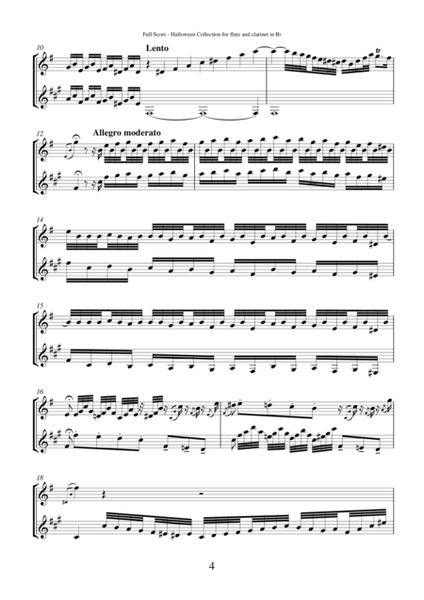 Halloween Collection arrangements for flute and clarinet