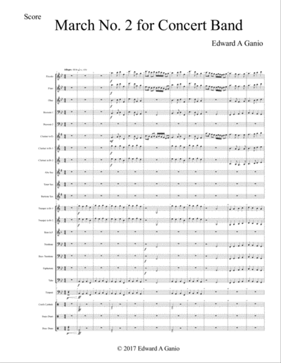 March No. 2 for Concert Band Concert Band scores gallery preview page 1