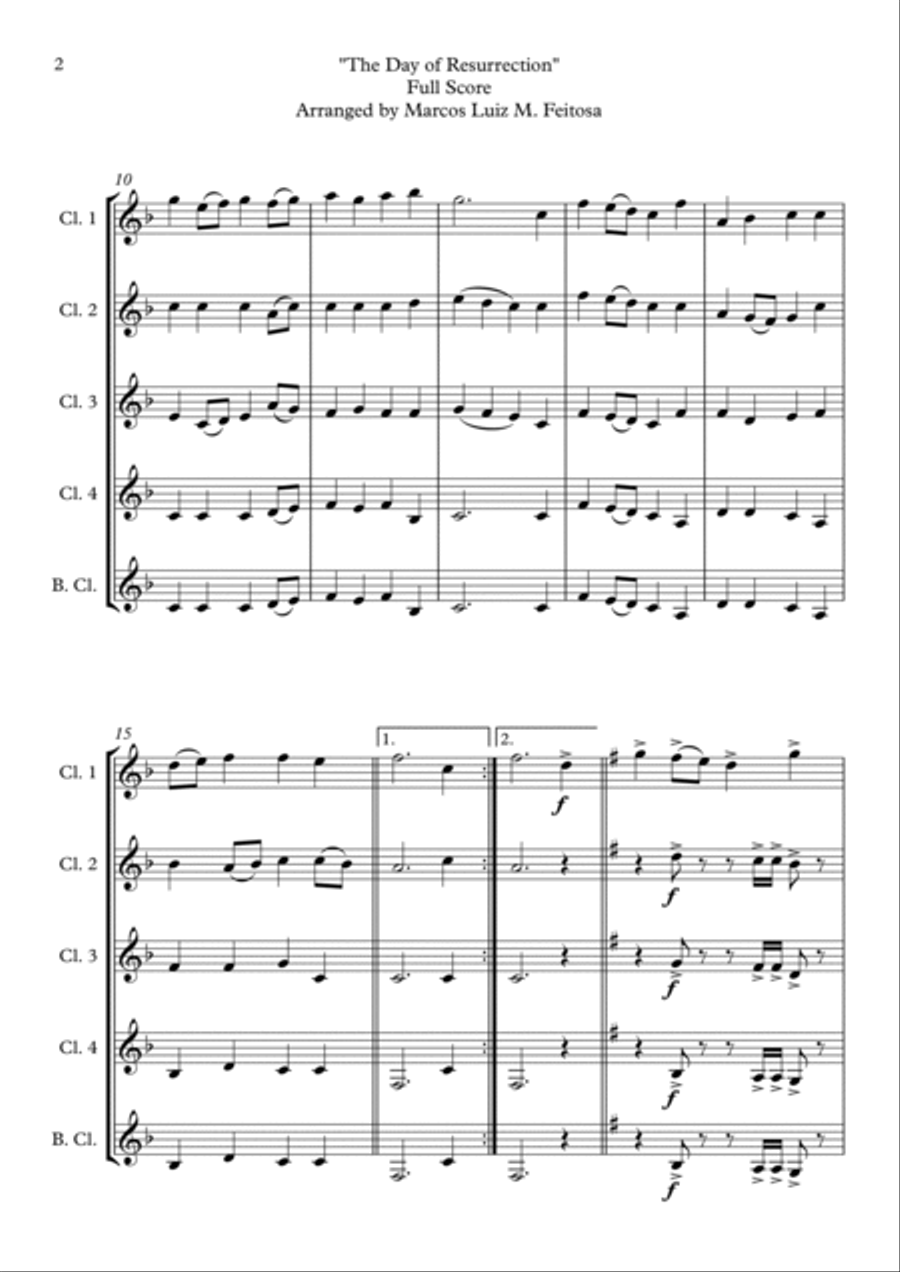 ELLACOMBE (The Day of Resurrection) - Clarinet Quintet Clarinet Quintet scores gallery preview page 4