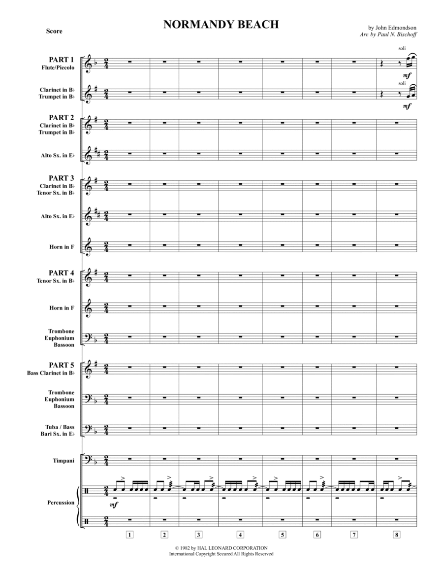 Normandy Beach Concert Band scores gallery preview page 1