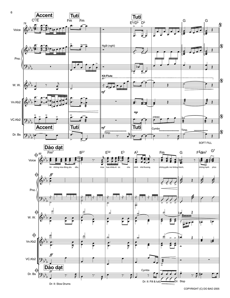 Những Mùa Đông Yêu Dấu (Score & Parts) Piano, Vocal scores gallery preview page 6