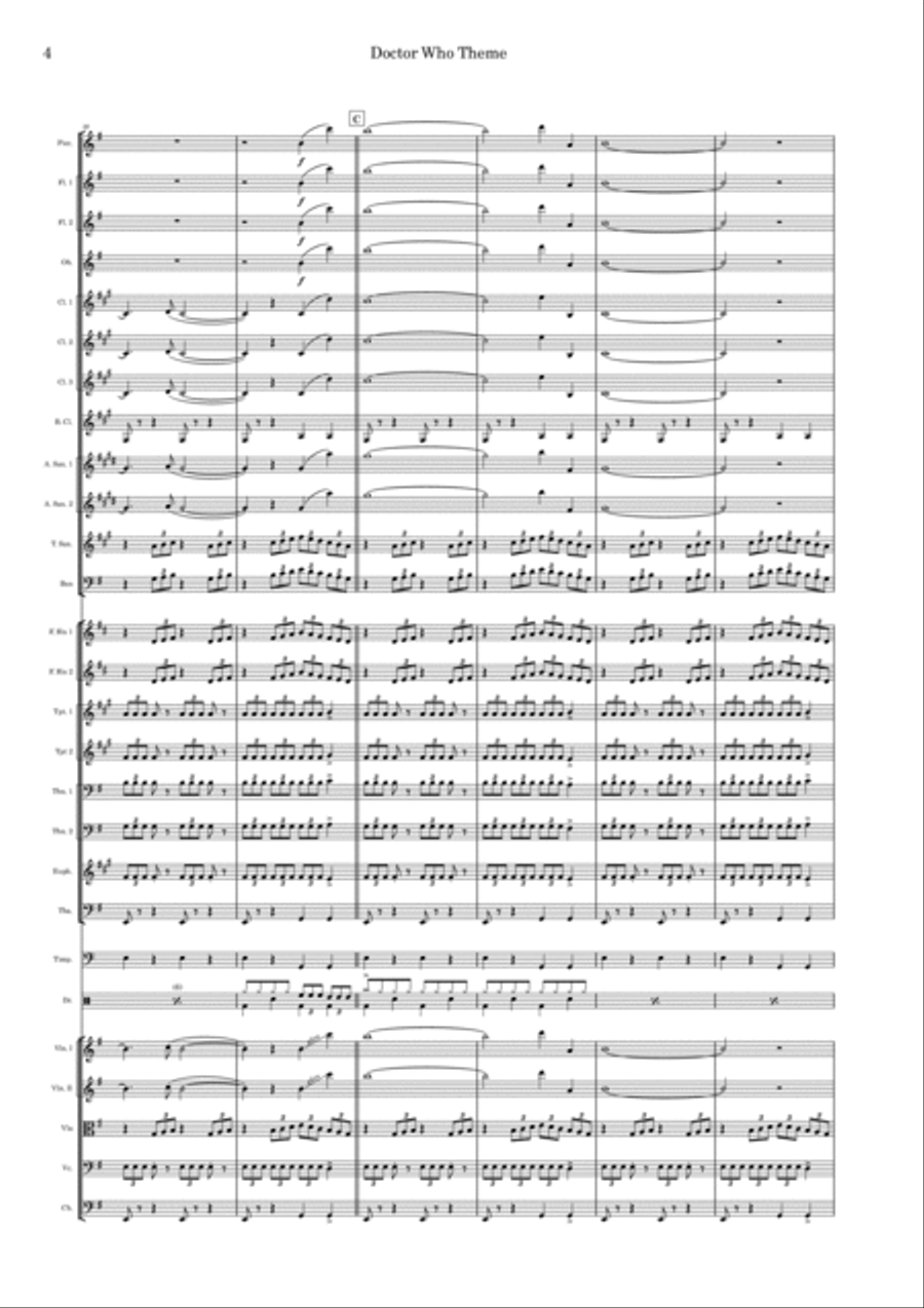 Doctor Who Theme Full Orchestra scores gallery preview page 4