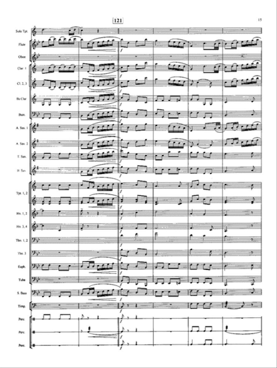 Allegro from Concerto for Trumpet Concert Band scores gallery preview page 14