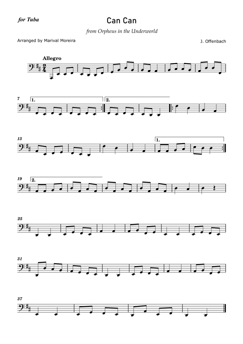 Can Can - J. Offenbach - Tuba solo image number null