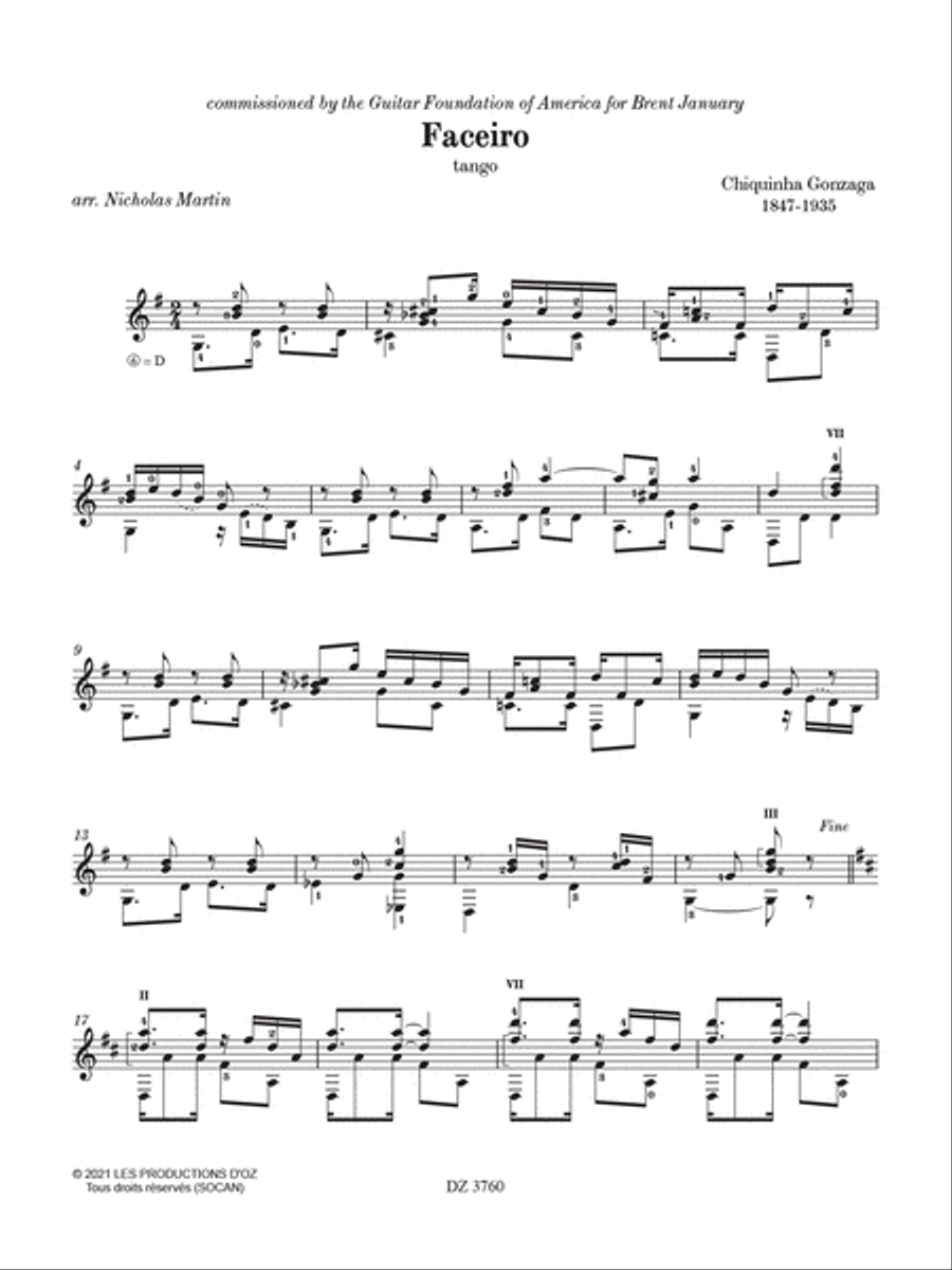 GFA Spotlight Series, Faceiro Classical Guitar scores gallery preview page 2