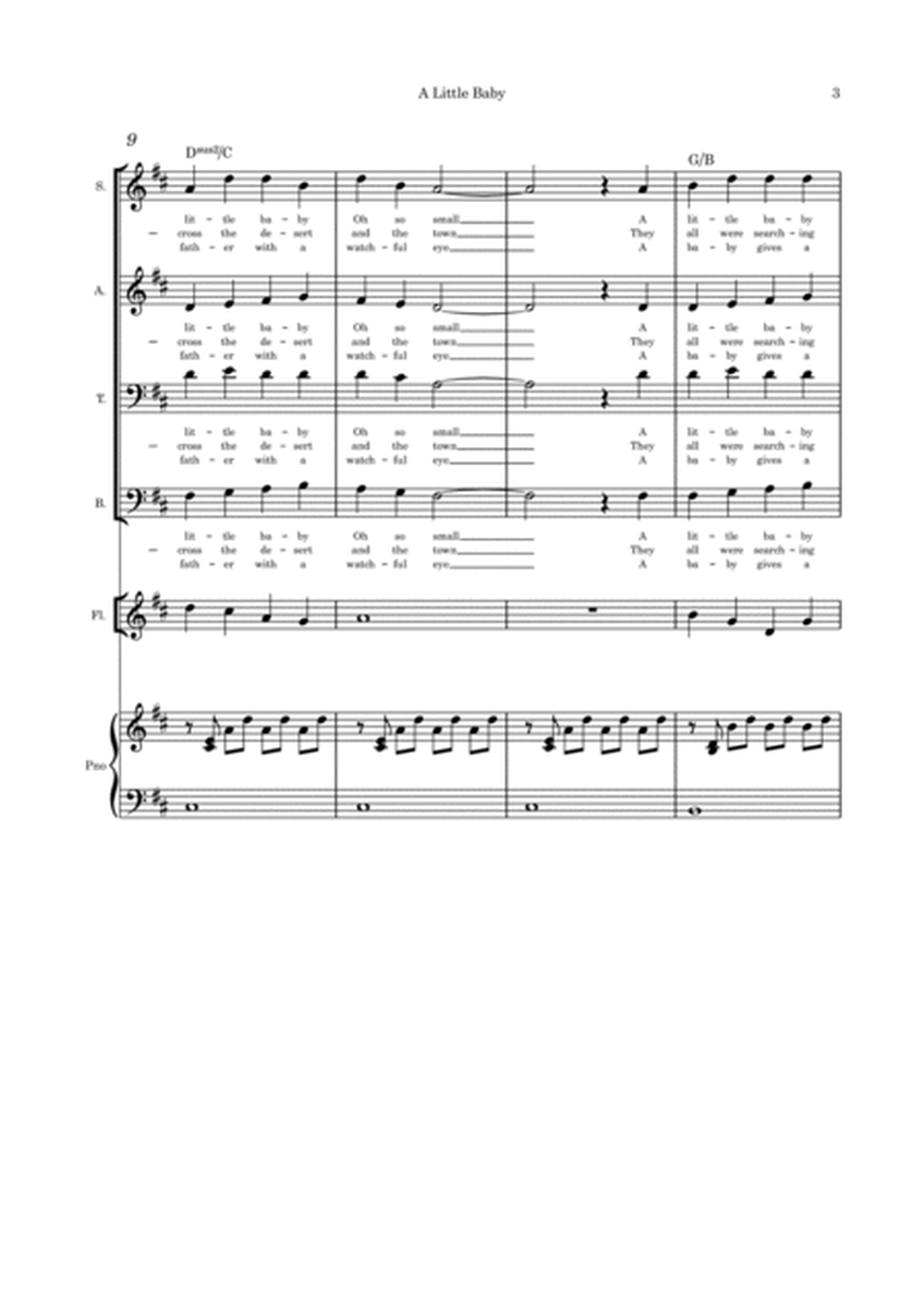 A Little Baby - Christmas song SATB optional instruments and piano composed by Connie Boss image number null