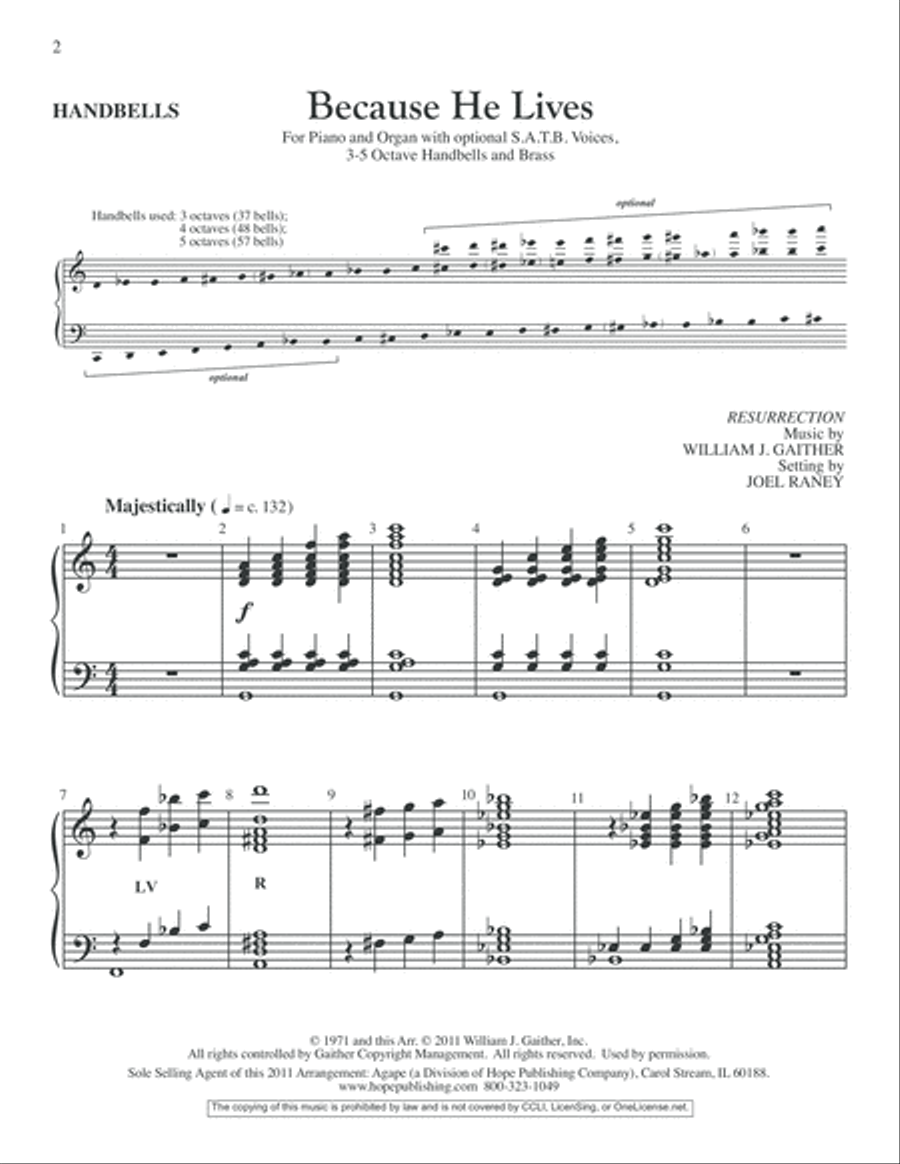 Because He Lives 4-Part scores gallery preview page 2