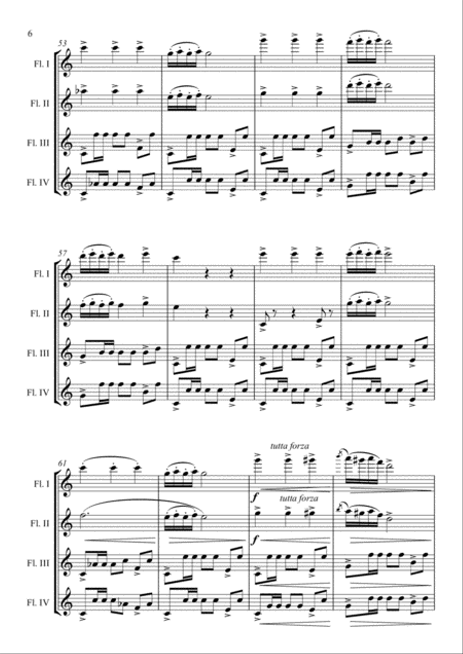 Di quella Pira from IL TROVATORE Woodwind Quartet scores gallery preview page 6
