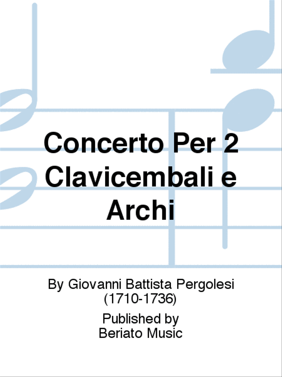 Concerto Per 2 Clavicembali e Archi Orchestra scores gallery preview page 1