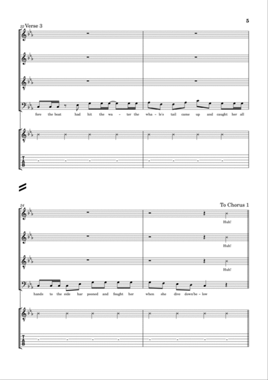 Wellerman 4-Part scores gallery preview page 5
