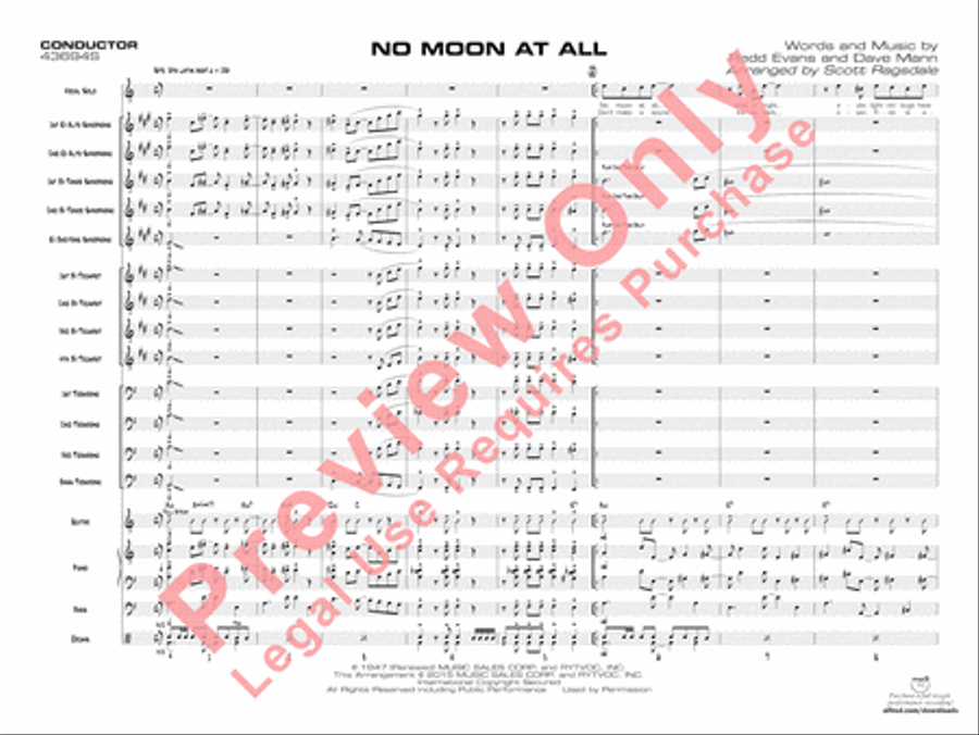 No Moon at All Jazz Ensemble scores gallery preview page 4