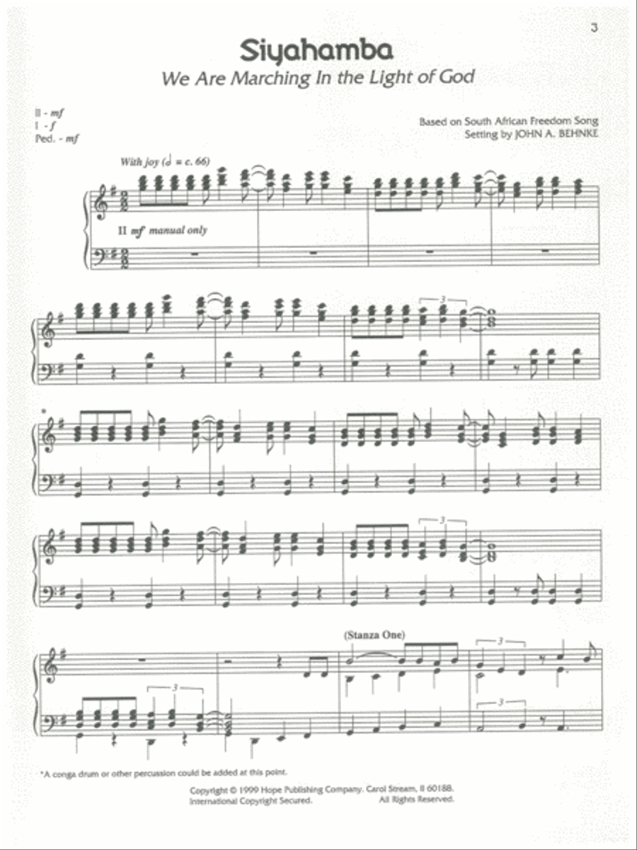 Three Global Songs Organ Solo scores gallery preview page 2