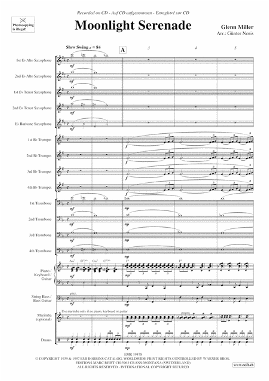Moonlight Serenade Big Band scores gallery preview page 4