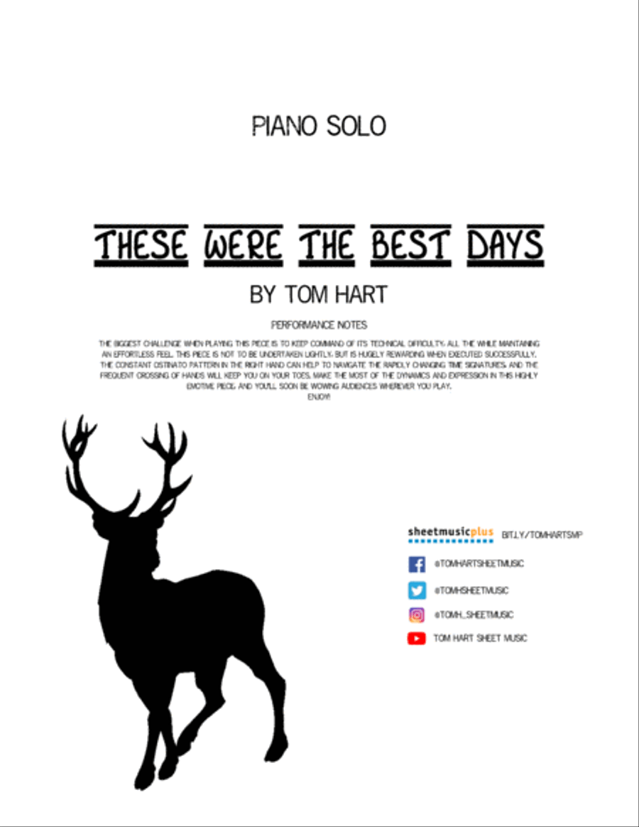 These Were the Best Days - Piano Solo Piano Solo - Digital Sheet Music